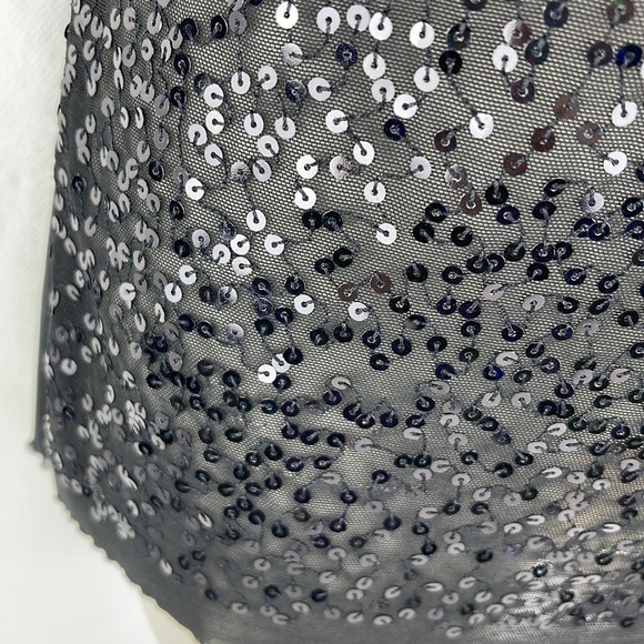 Express Black Mesh Sequin Top - Picture 4 of 5